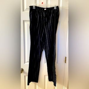 Victoria’s Secret black and gray striped pajama bottoms